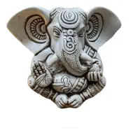 Estatuilla Ganesha 13 Cm Apto Exterior Resina Traida D India Blanco