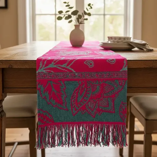 Camino De Mesa Pie De Cama Bufandon Algodon Telar 160x35 Cm