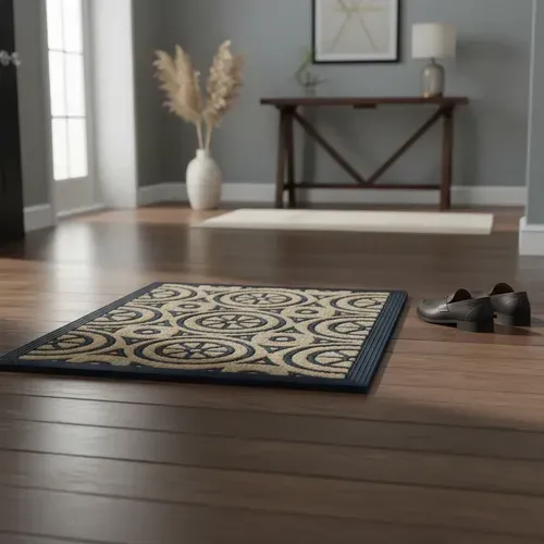 Tapete Alfombra 40 X 60 Cm Felpudo India Fibra Coco Y G Eva 60 Cm 40 Cm Negro
