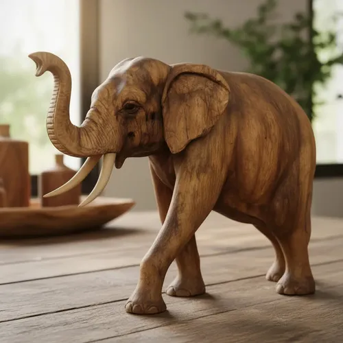 Elefante De Madera Teka Maciza Importado Indonesia Unico