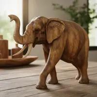 Elefante De Madera Teka Maciza Importado Indonesia Unico
