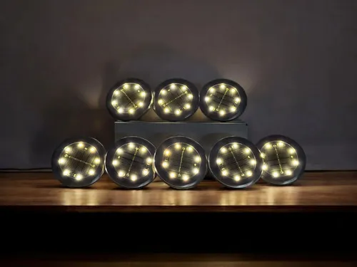 Luz Solar Led Iluminación Jardín Estacas Pushkar Plateado