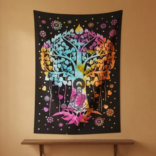 Tapiz Dioses India 100 X 80 Cm Importado Con Lentejuelas