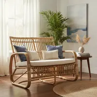 Sillón Doble De Ratán Importado Indonesia Pushkar Tienda Marrón