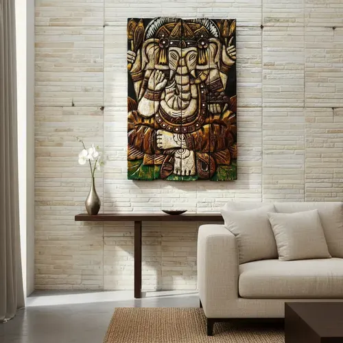 Panel Artesanal Ganesha Indonesia Cuadro Cuadriptico Pushkar Varios