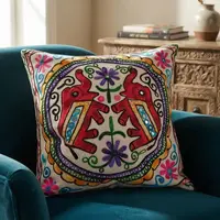 Fundas De Almohadón Bordado Hindu Decoración De India Modelo 5