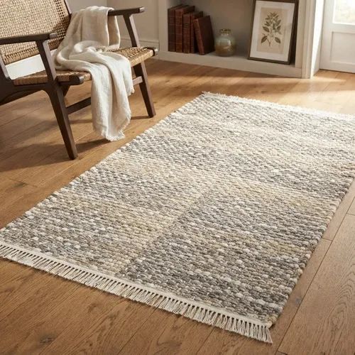Alfombra Yute Artesanal Importada De India Pushkar Tienda 1.5 M 90 Cm Modelo 1