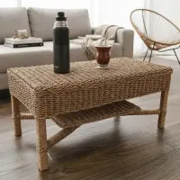 Mesa Arrimo Apoyo Ratona Fibra Natural 2 Pisos Kraft-madera Marrón
