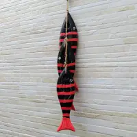 Movil Decorativo Tira Pez Artesanl Colgante Madera Indonesia
