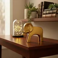 Estatuilla Elefante Aluminio Import Oriente Deco Hogar 17 Cm