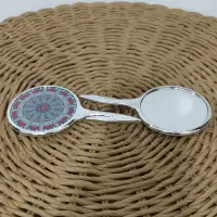 Espejo De Mano De Maquillaje Mándala Diseño Pushkar Plateado