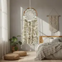 Atrapasueños Importado Indonesia Diseño Crochet 85 Cm