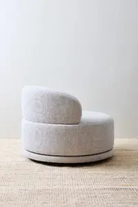 Silla Sillon Redondo Base Giratoria 360o Decoracion Pushkar Blanco