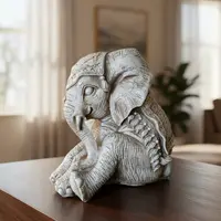 Elefante Abundancia Estatua Resina Imponente Pushkar Tienda Blanco