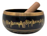 Cuenco Tibetano Grande 15cm 1kg Aleacion 7 Metales Importado Negro