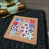 Posa Pava Fuente En Corcho/ceramica Importa Oriente 20 Cm