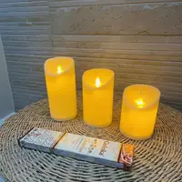 Juego 3 Velas Led C Movimiento Importadas De 11-9-7cm A Pila