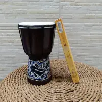 Djembe Artesanal Importado Indonesia Labrado 20 Cm Original Marrón