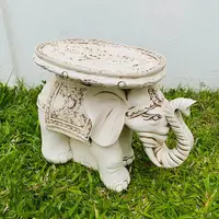 Estatua Elefante Resina Apto Exterior 45 Cm Mesa Ratona Zen