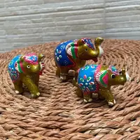 Set De 3 Elefantes De Resina Importados De India Abundancia