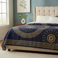 Manta Cubrecama De Algodón Hindu 2y1/2p Mandala Cubresillon