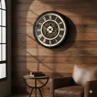 Reloj Importado Gigante De Pared Imponente Decoración Madera Negro