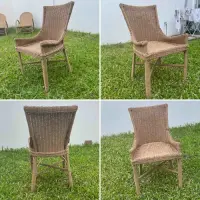 Silla Tejida En Fibra Natural Y Caña Sillon Artesanal Kraft Marrón Claro