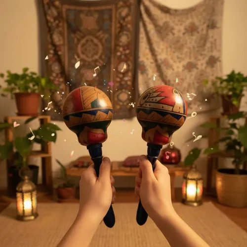 Maraca Artesanal Importada Oriente Pintada Indonesia Pushkar