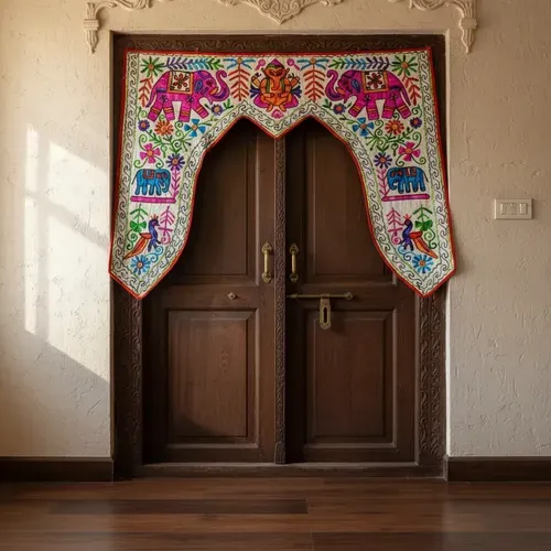 Toran Hindu 1 Metro Hecho En India Colgante Puerta O Ventana Blanco