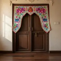 Toran Hindu 1 Metro Hecho En India Colgante Puerta O Ventana Blanco