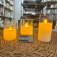 Juego 3 Velas Led C Movimiento Control Remoto Pushkar Tienda