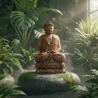 Estatua Gigante Buda 100 Cm Meditando Madera Tallada Impo.