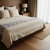 Camino De Mesa Pie De Cama Bufandon Algodon Telar 160x35 Cm