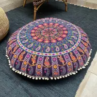Fundas De Puff, Zafu Mandala. Hecha En India. Algodón 100%
