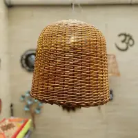 Lampara Artesanal 40cm Techo En Mimbre Import Indonesia Marrón