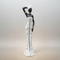 Estatuilla Imagen Africana Importada Oriente 40 Cm Fantasias Blanco