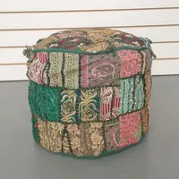 Puff Funda Covertor Patchwork Importado Pushkar Tienda Verde