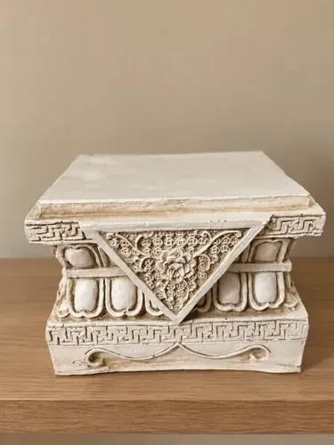 Base Para Estatuilla Resina Apto Exterior Ideal Jardín Blanco