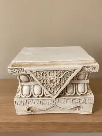 Base Para Estatuilla Resina Apto Exterior Ideal Jardín Blanco