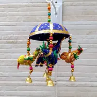 Movil Decorativo Importado India Calesita Llamador Elefantes