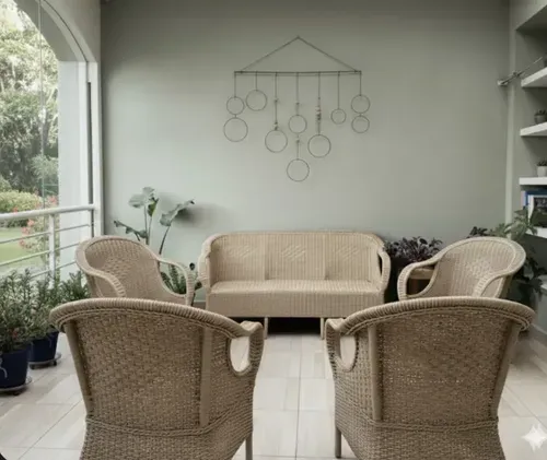 Set Artesanal X 5 Sillones ( 4 Simples + 1 Triple ) Pushkar Marrón