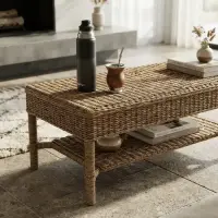Mesa Arrimo Apoyo Ratona Fibra Natural 2 Pisos Kraft-madera Marrón