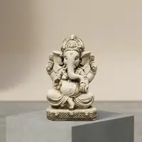 Estatuilla Resina Ganesha Traída De India Apto Exterior Blanco