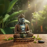 Buda En Madera Teca  Mudra Vitarka  Traido De Indonesia 25cm Marrón