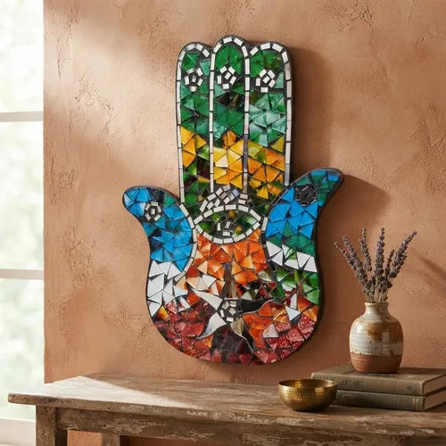 Cuadro Decorativo Mano Fátima Venecitas De Indonesia Grande Mix