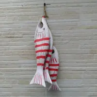 Movil Decorativo Tira Pez Artesanl Colgante Madera Indonesia