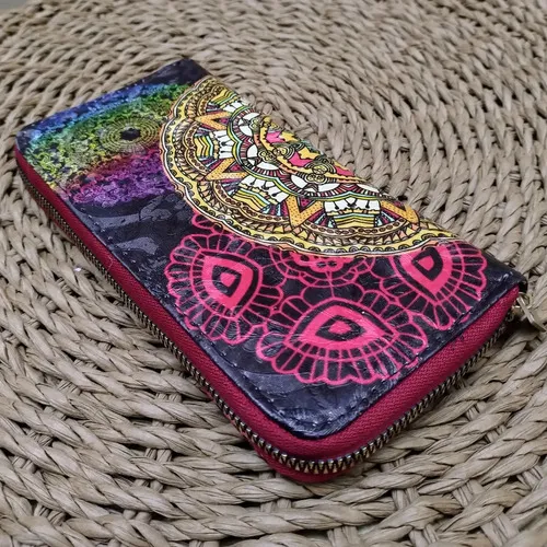 Billeteras 1 Cierre Estilo Hindu Mandala Elefante Sublimada Modelo 7 Estampado