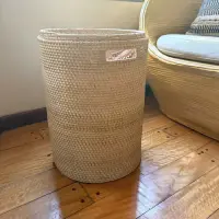 Contenedor De Ratán Natural Canastos Importados Decorativo Marrón Claro