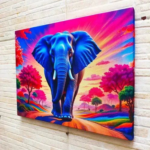 Cuadro De Tela Pintado Artesanal 40x30 Cm  Pushkar Tienda