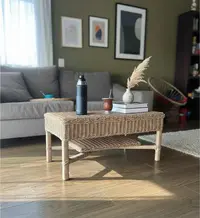 Mesa Arrimo Apoyo Ratona Fibra Natural 2 Pisos Kraft-madera Marrón